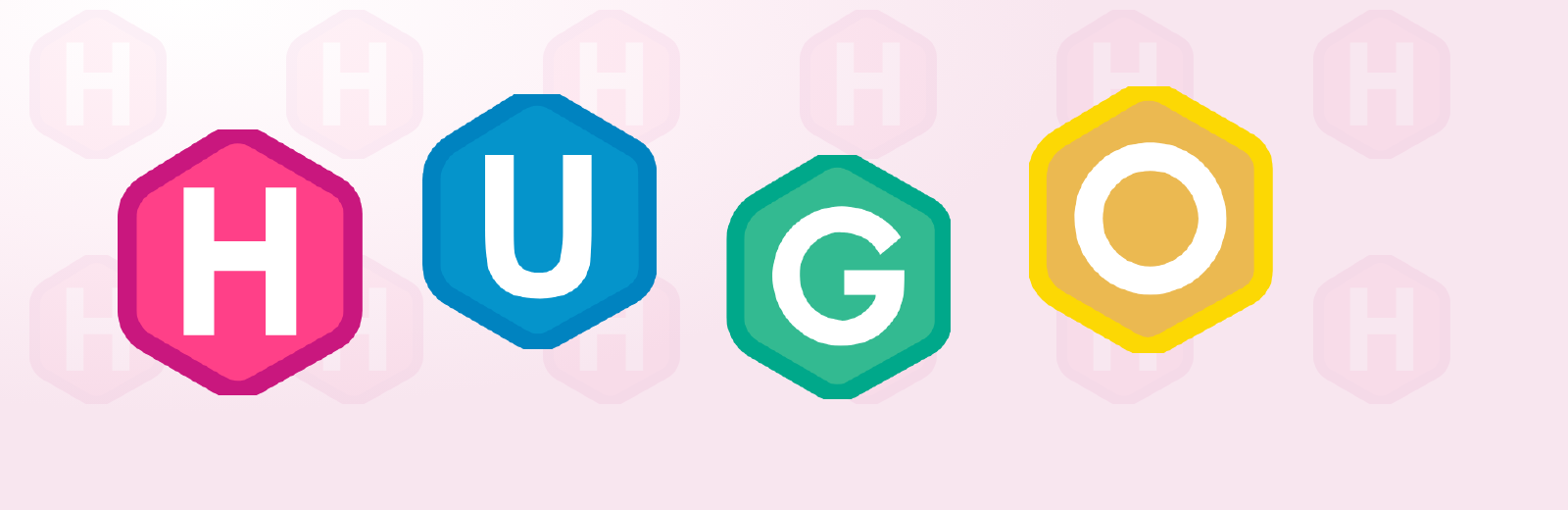 Hugo 四色徽标（H、U、G、O）艺术拼贴